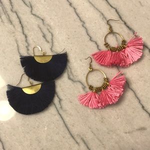Bundle of two pair fringe earrings